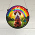 Beagle Rainbow Bridge Personalised Stained Glass Effect Suncatcher